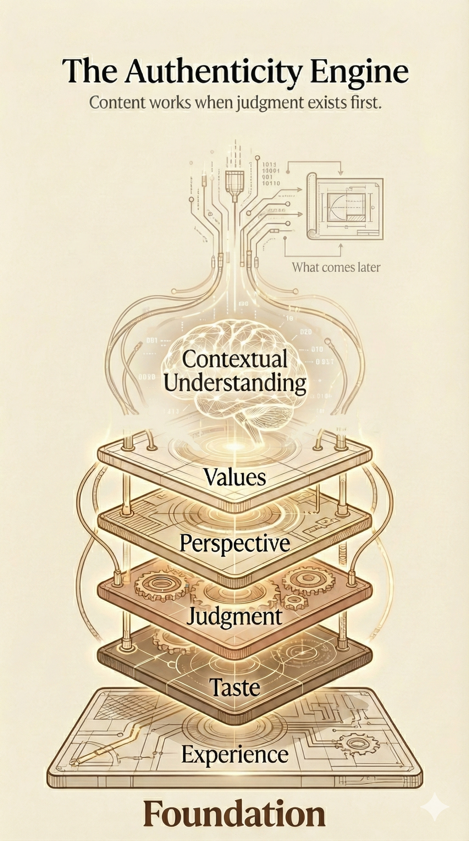 The Authenticity Engine — Experience, Taste, Judgment, Perspective, Values, Contextual Understanding